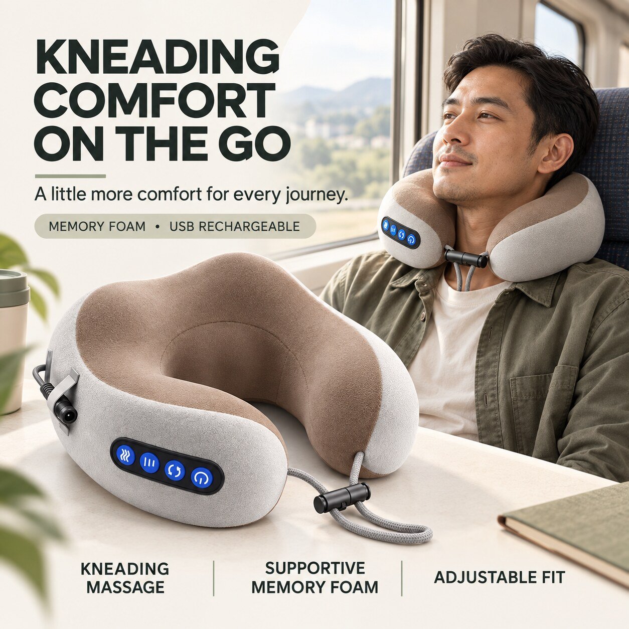 Travel pillow concept listing hero visual