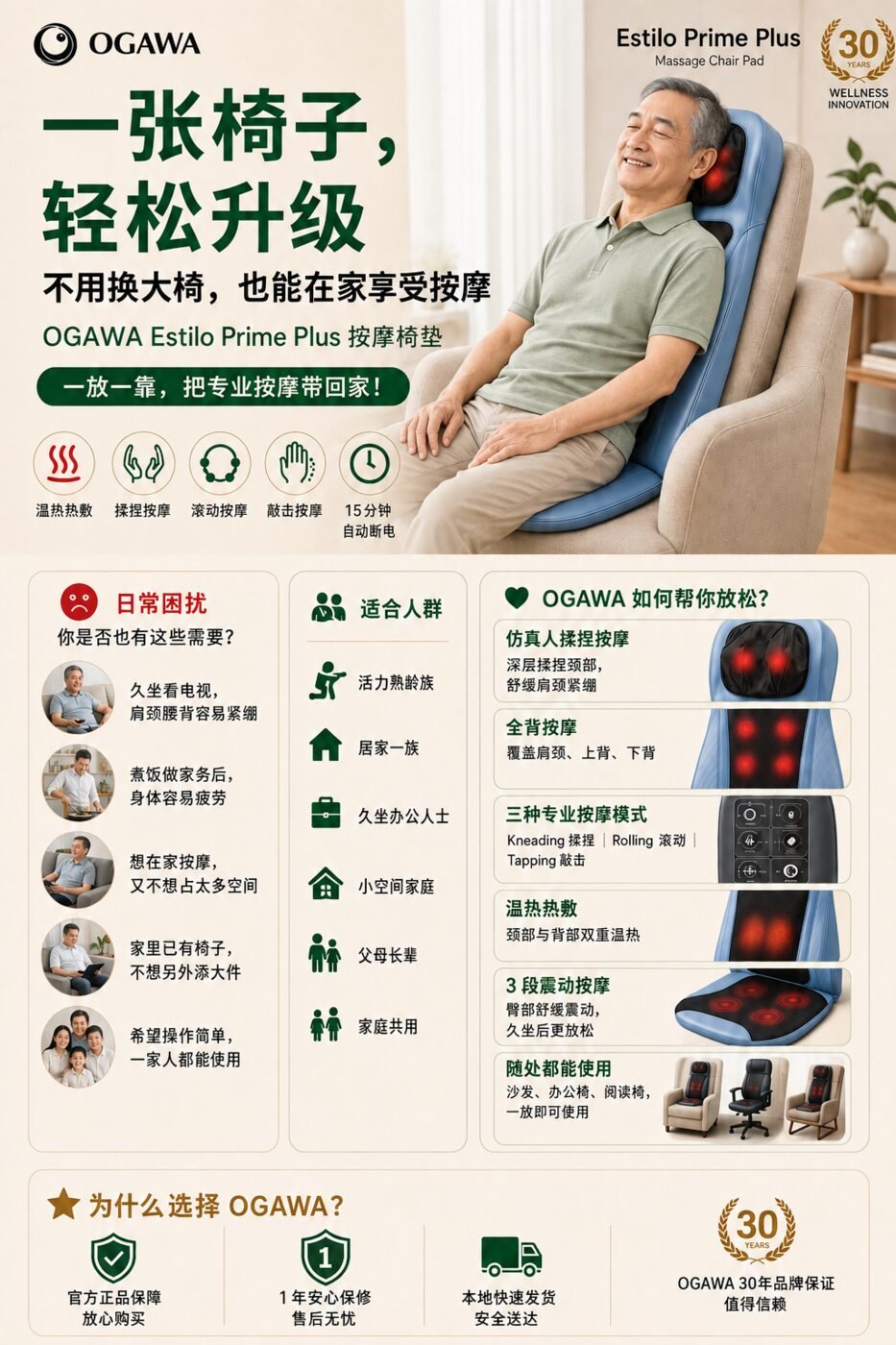 Estillo chair pad product marketing poster